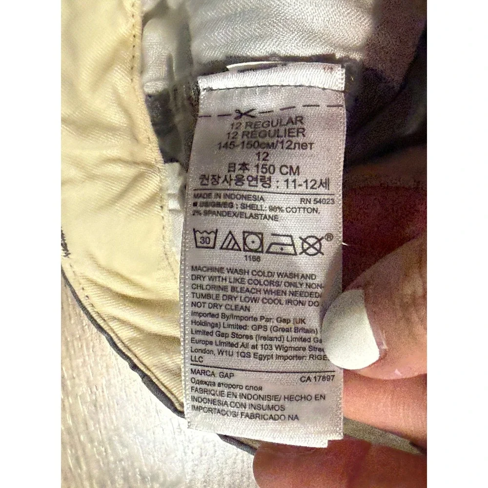 Gap Kids Pants Youth Boys Size 12 Gray Regular Pants Bootcut Pockets